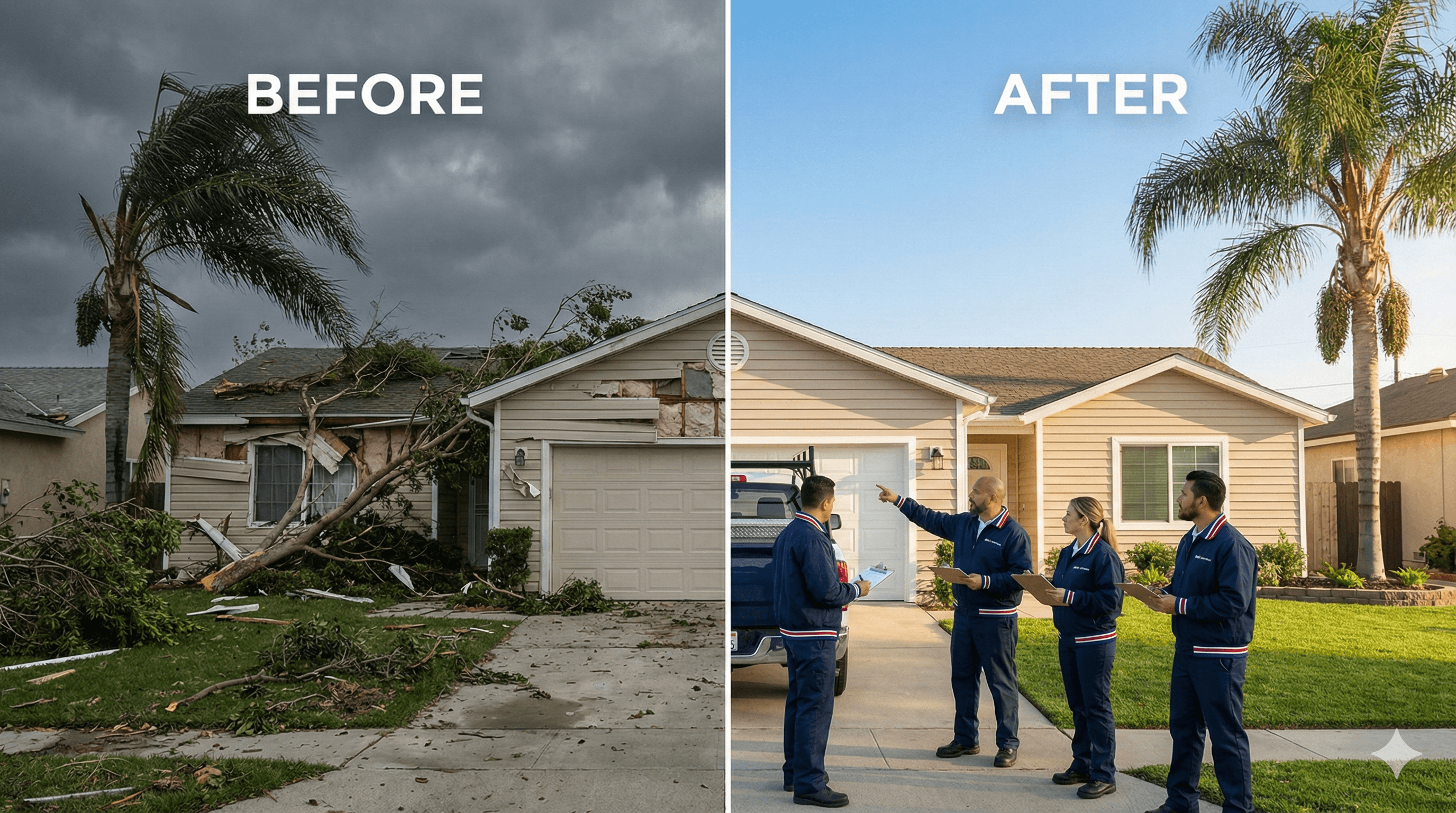 Storm & Wind Damage - Before and After